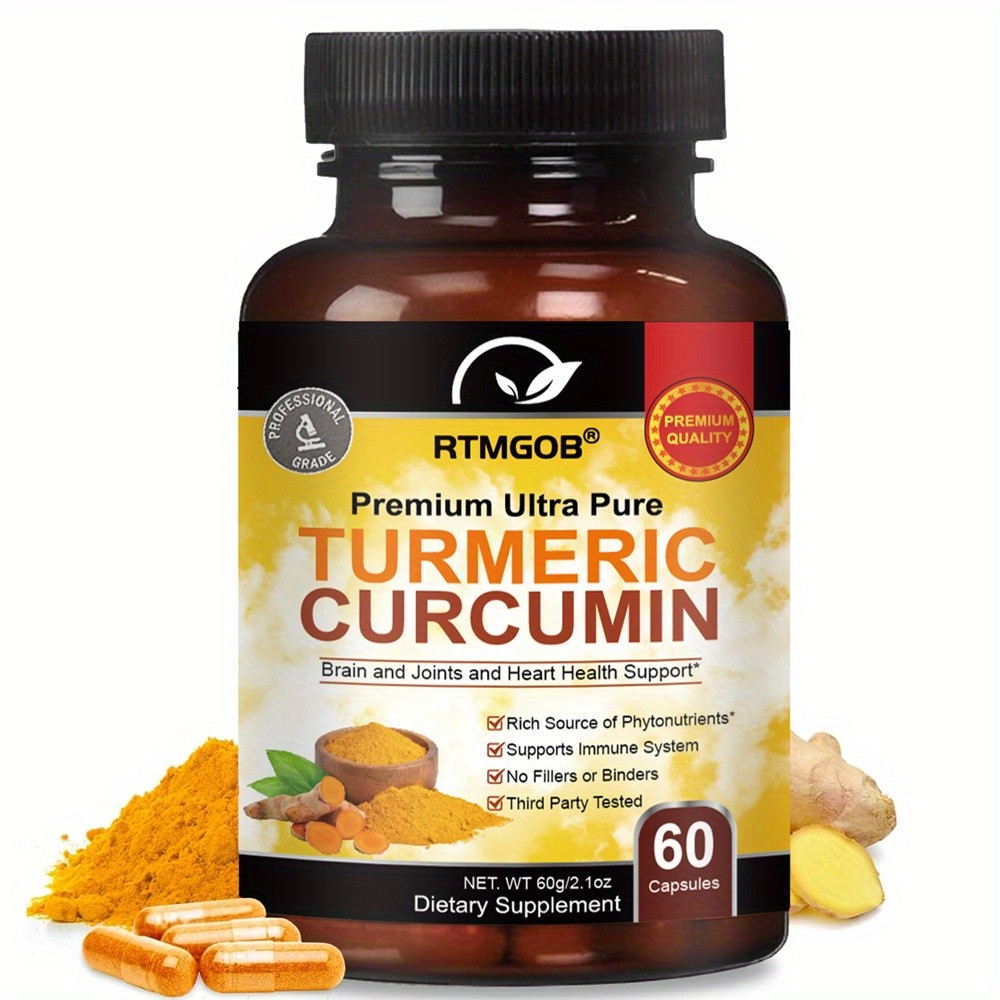 1/2/3packs Turmeric Curcumin Capsules, Supplement for Joint, Immune Support