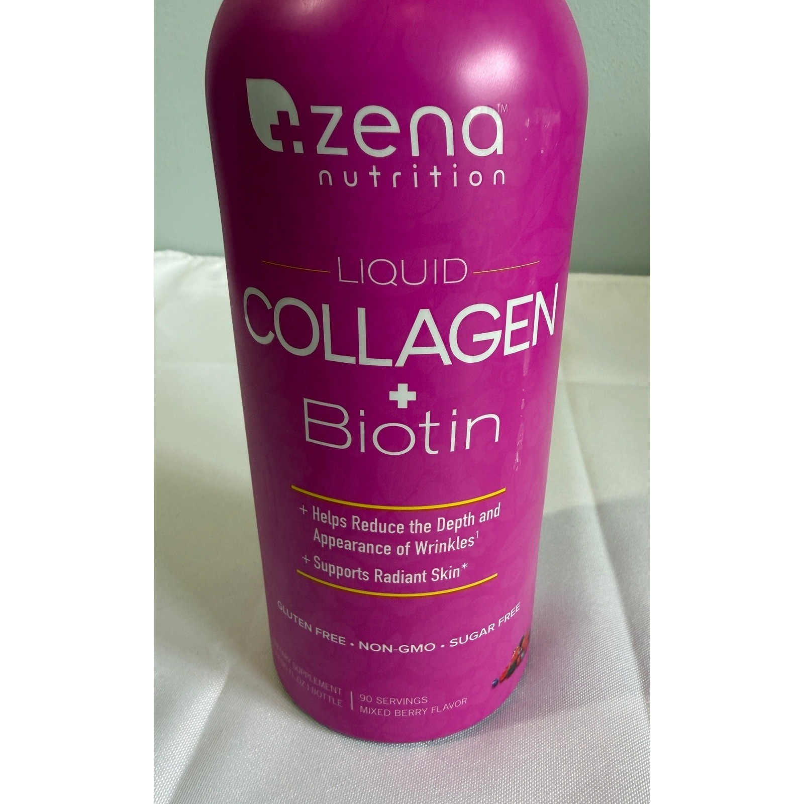 NEW Zena Liquid Collagen + Biotin 30 FL Oz Exp 12/27 Mixed Berry Sugar Free