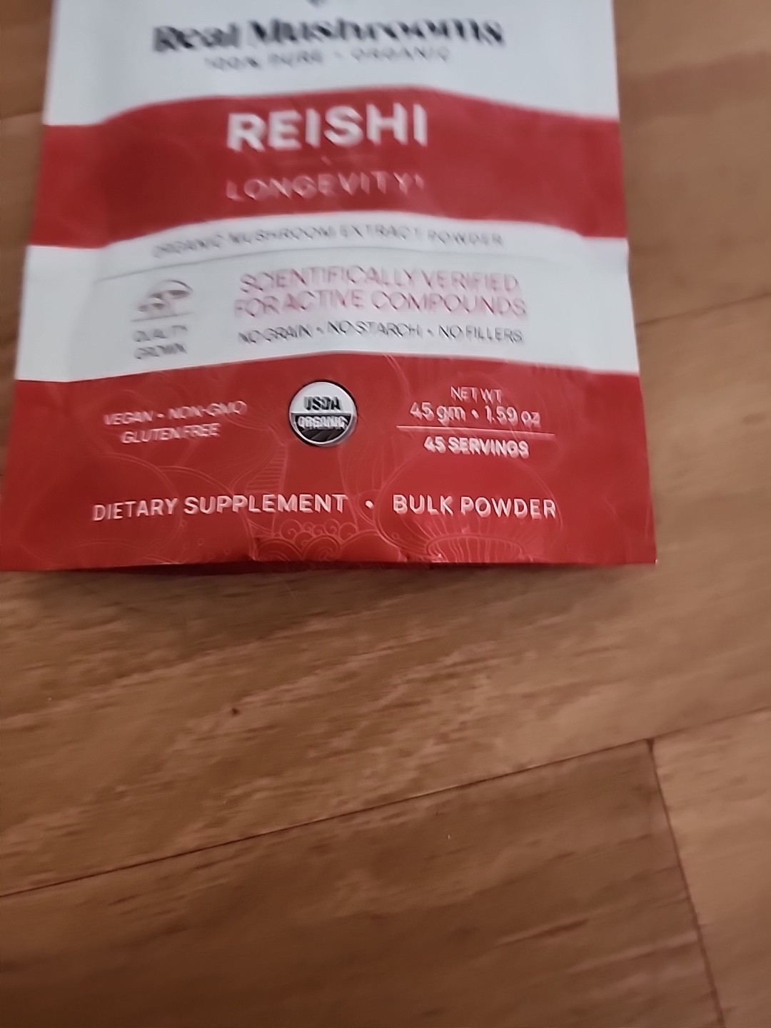Reishi, Organic Mushroom Extract Powder, 1.59 oz (45 gm) Sealed