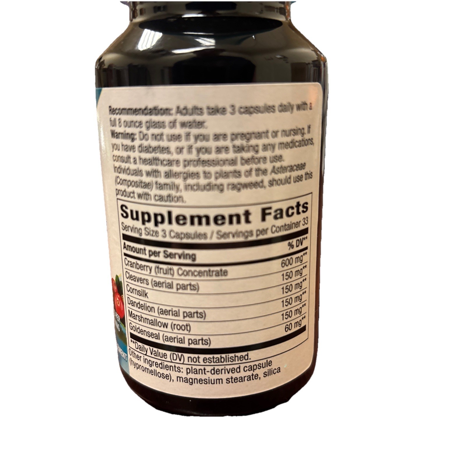 Nature’s Way Urinary with Cranberry Premium Blend, 100 Vegan Caps Exp 09/2027