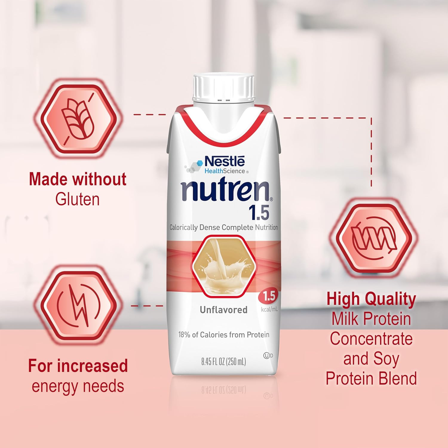 Nestle 1.5 Tube Feeding Formula Unflavored 250 Ml Carton 24 Ct