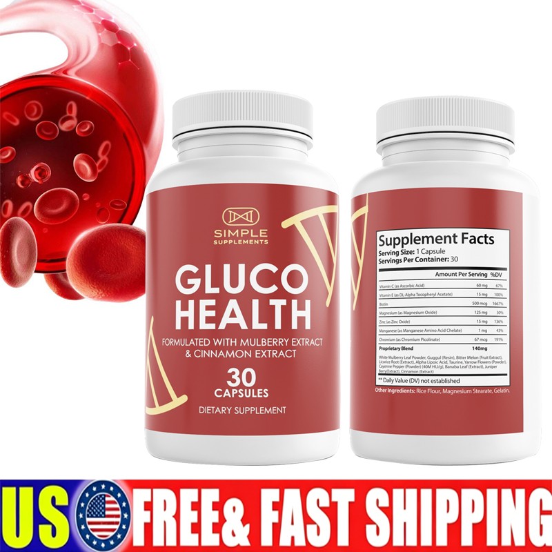 Gluco-Health Blood Health Support Dietary Supplement 30 Capsules