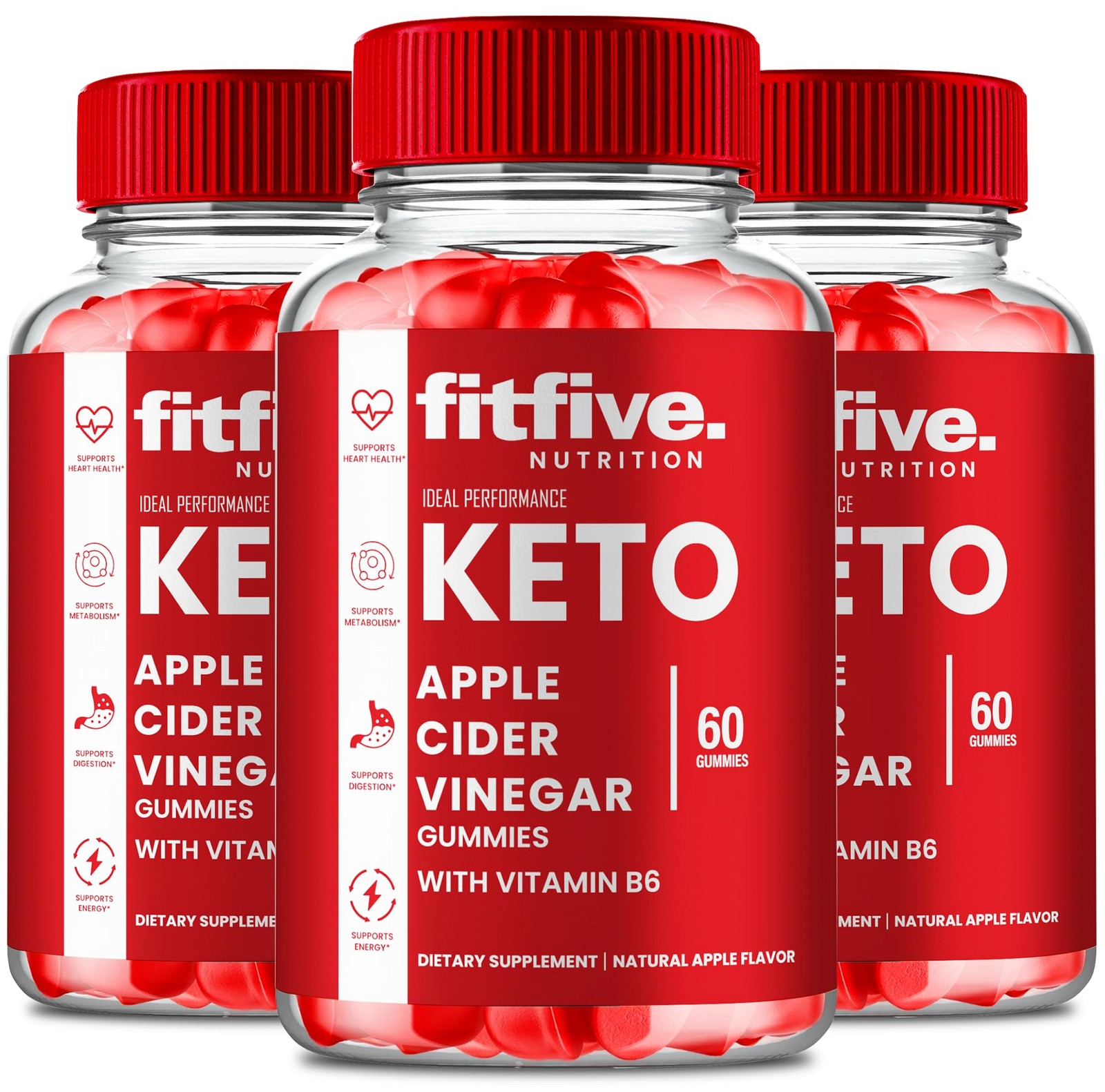 Fitfive Weight Management Digestive Supplement – 180 Gummies (3 Pack)