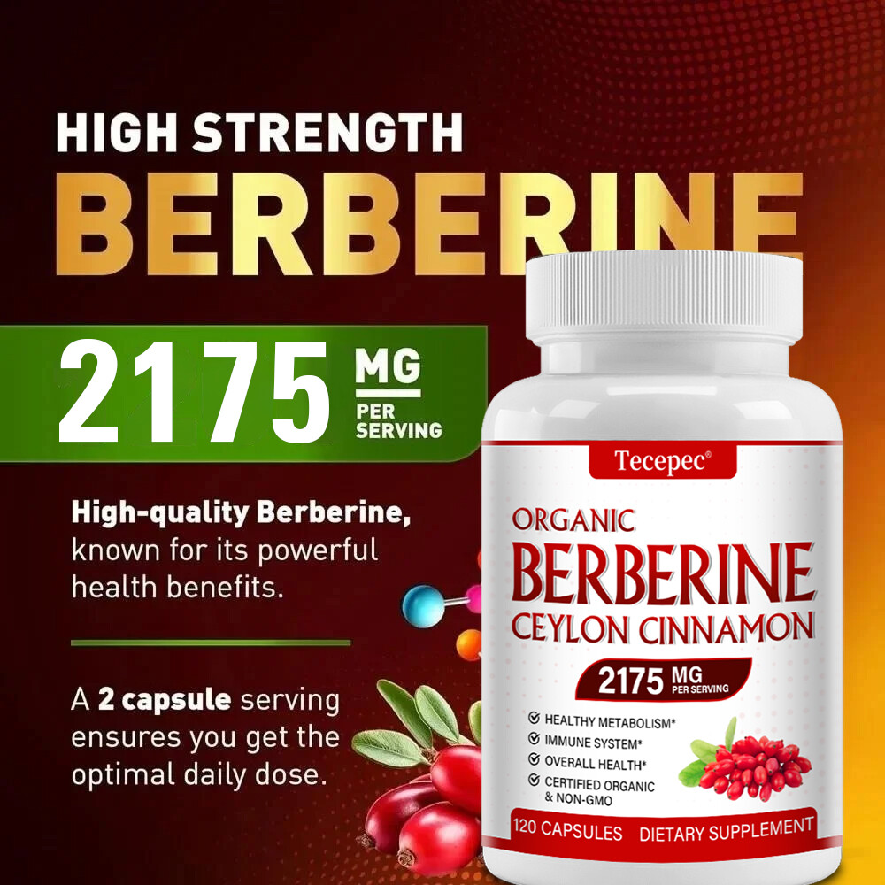 Premium Berberine 2175mg Plus Organic Ceylon Cinnamon – Heart Health & Immune