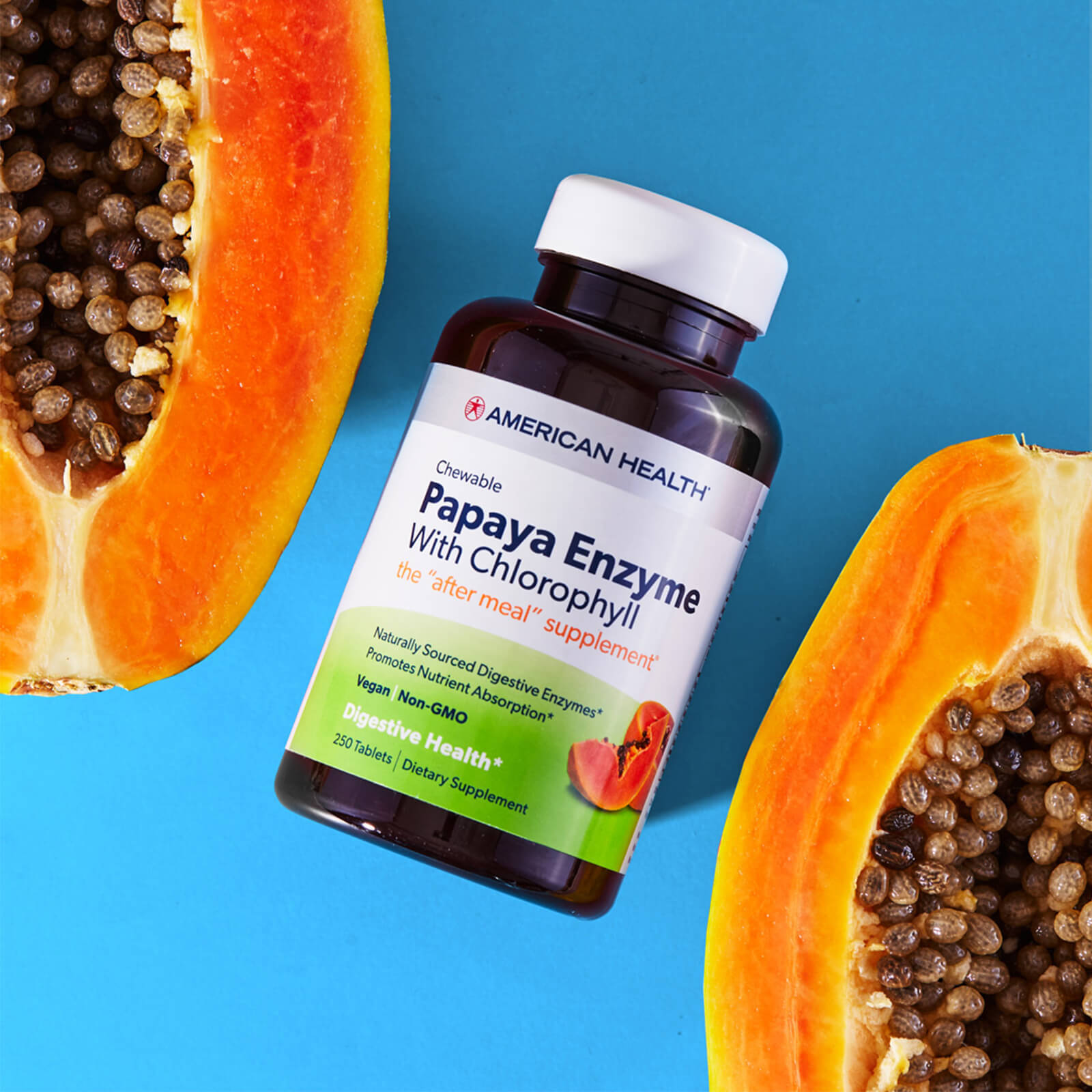 American Health Papaya Enzyme with Chlorophyll Chewable 600 Tablet