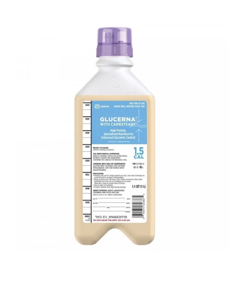 Glucerna Carbsteady 1.5 Cal Adult 33.8oz Bottle Ready-Hang 1500 Calories, 8