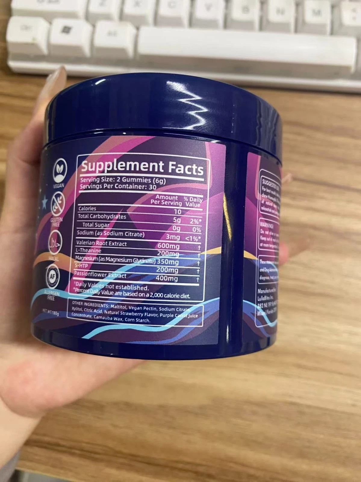 LullaBites Natural Sleep Gummies Strawberry Flavor