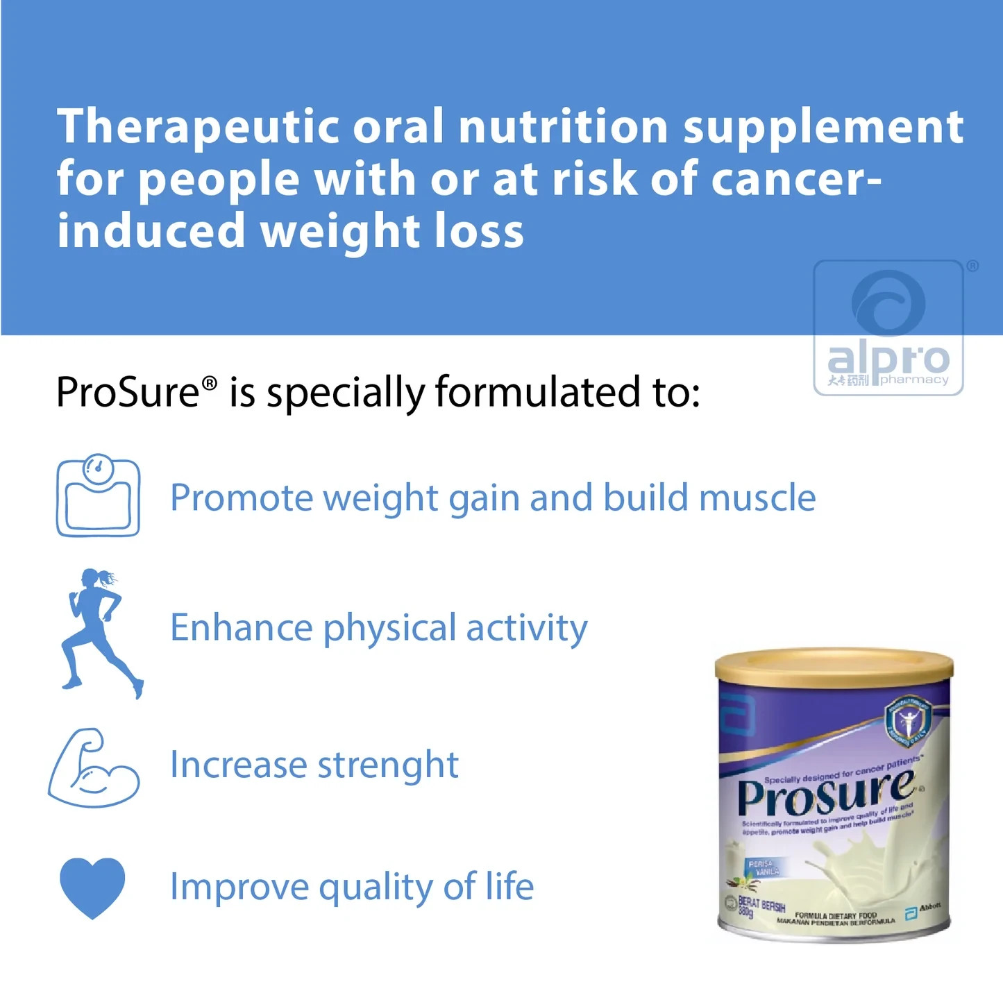 Abbott Pro Sure Milk High Protein, Prebiotic & EPA 380g