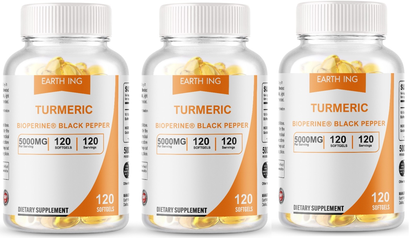 Turmeric Curcumin 5000mg Herbal Extract with BioPerine Servings 360 Softgels