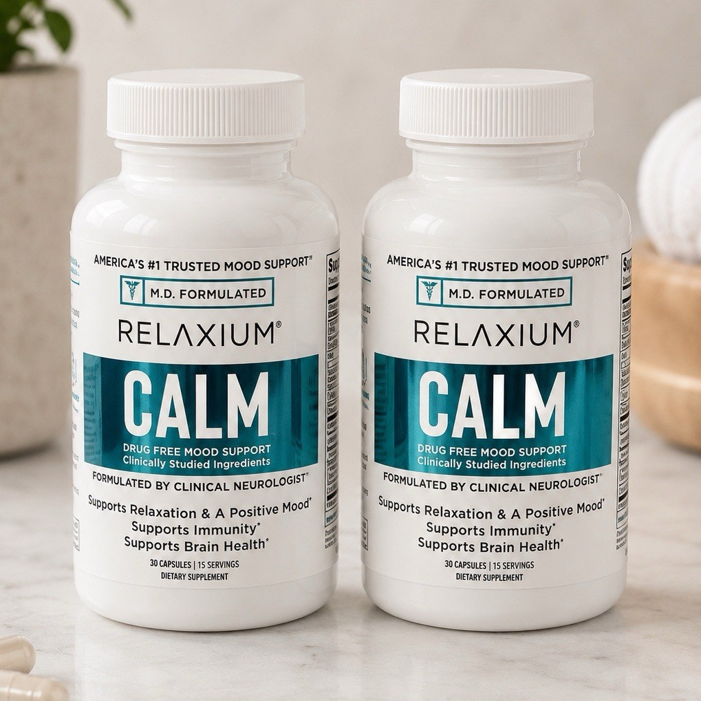 Relaxium Calm Mood Support Dietary Supplement Capsules 30 Ct 2-Pack Exp 10/2027