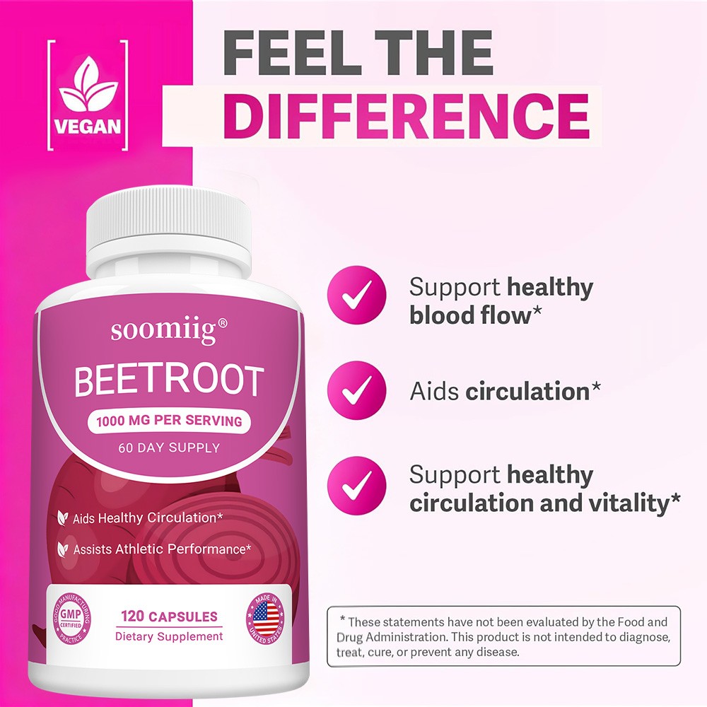 Beet Root Supplements Healthy Circulation Supports Vitality 30-120 Capsules
