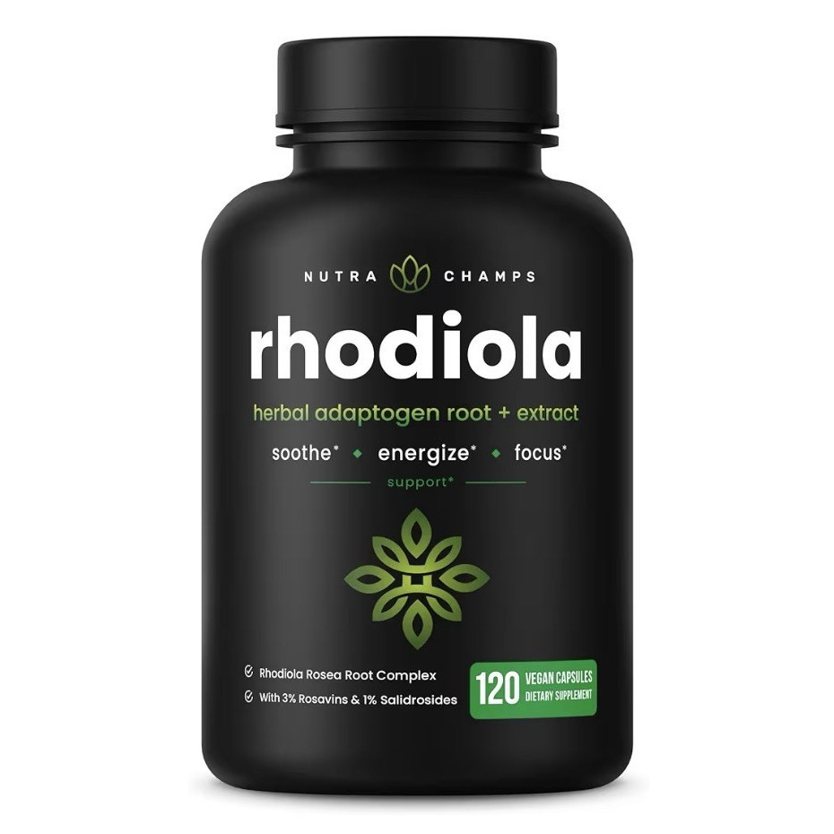 Nutra Champs Rhodiola Rosea Root Extract 600mg 120 Caps Vegan Non-GMO Keto