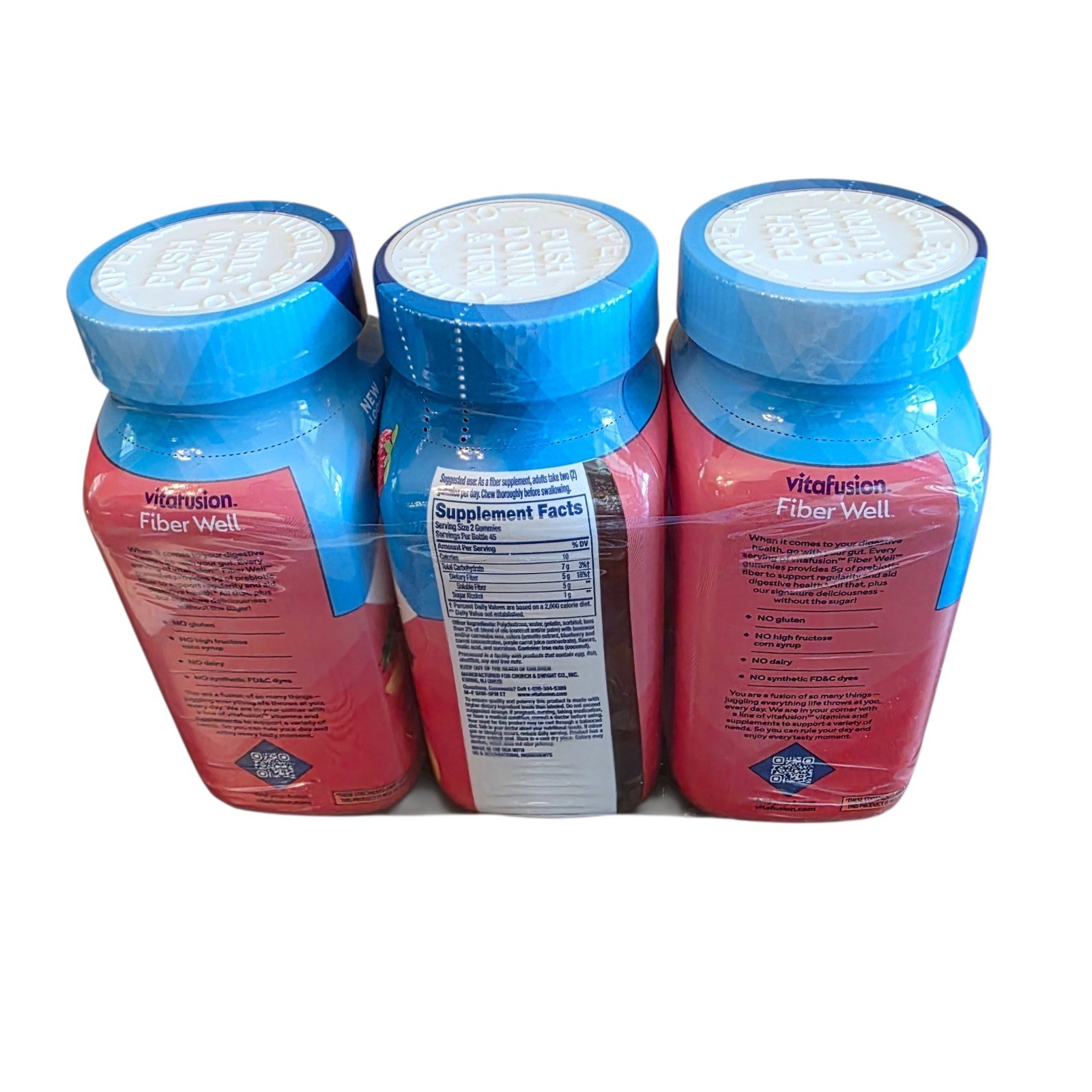 Vitafusion Fiber Well Gummies 270 Count (3 Pack of 90) Sugar Free – EXP 08/27