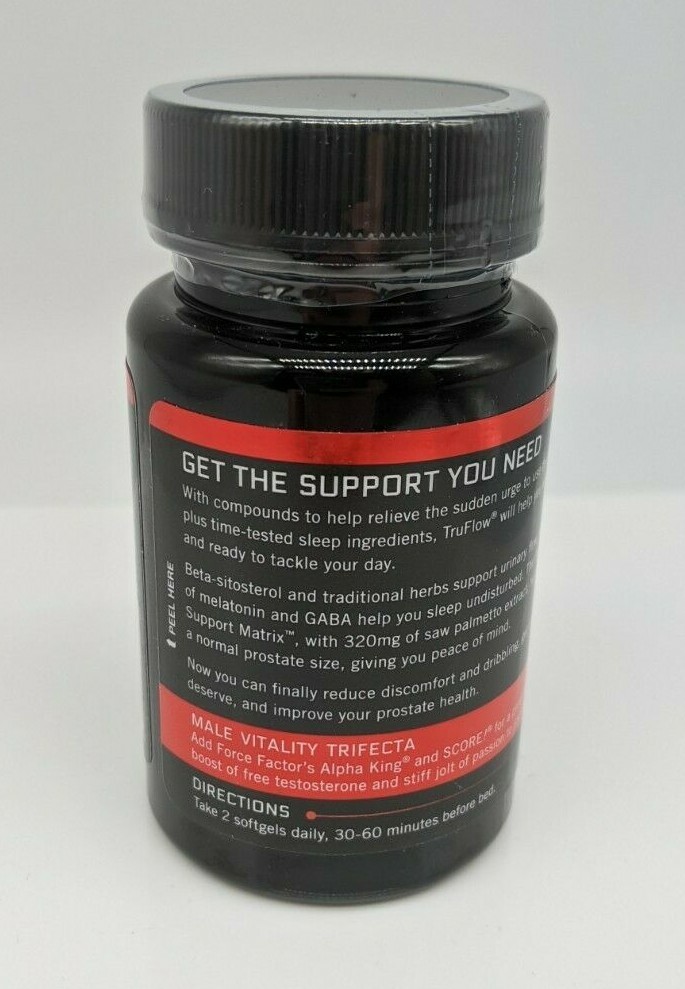 Force Factor TRUFLOW Prostate Support Supplement for Men – 30 Softgels