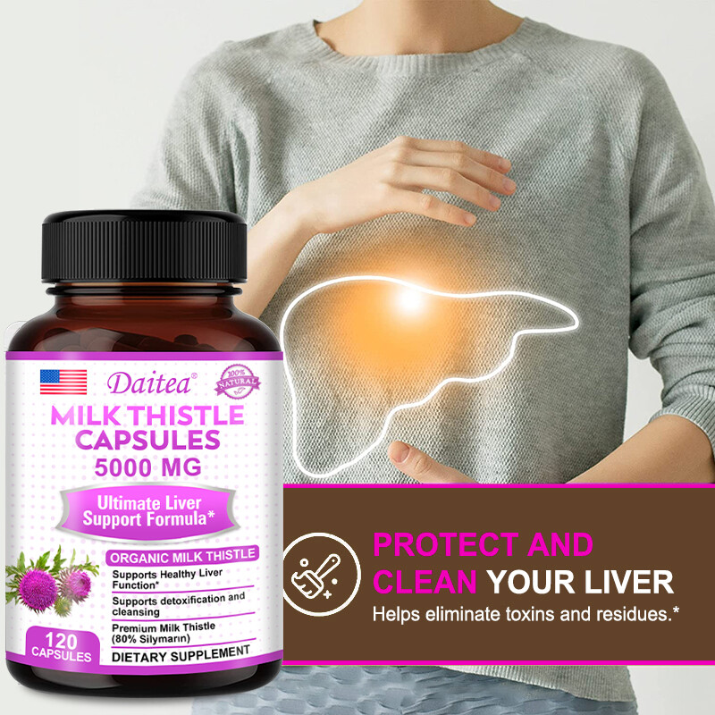 Milk Thistle Capsules 5000mg Silymarin liver cleanser liver detox cardio organic