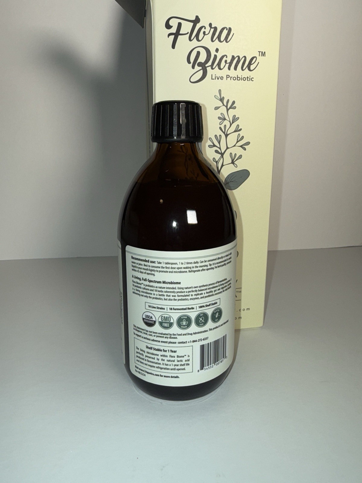 Triquetra Flora Biome live culture Probiotic Liquid 16 fl oz USDA Organic Vegan