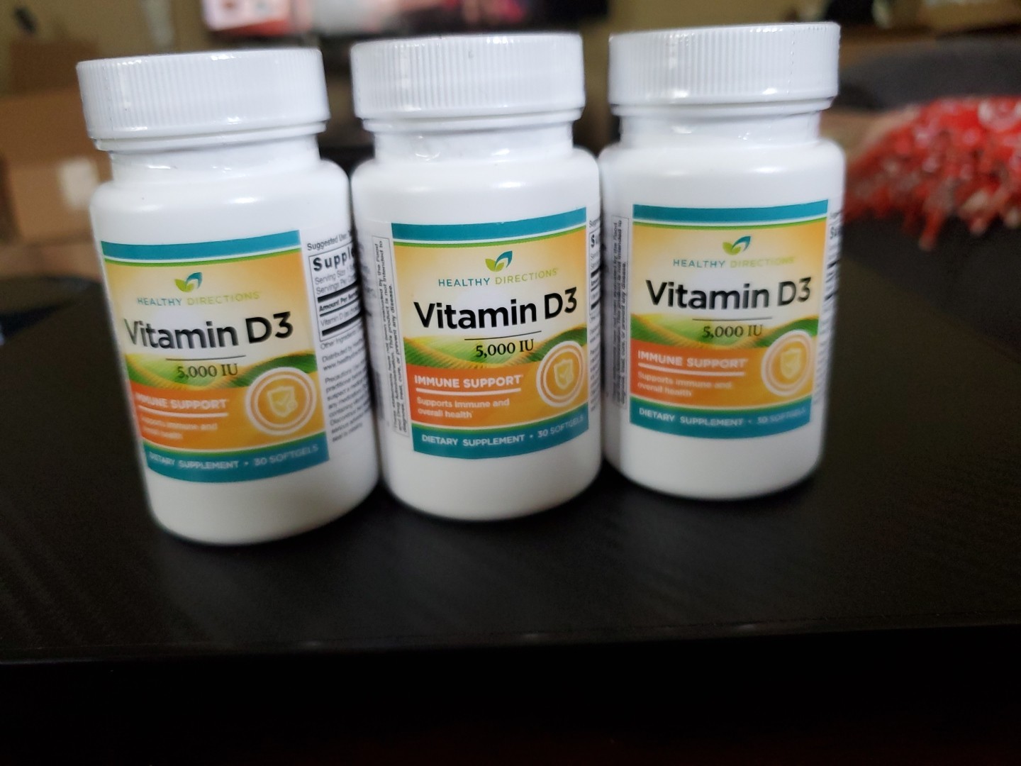 (3) HEALTHY DIRECTIONS Vitamin D3 5000 IU Immune Support – (30) softgels 06/2027