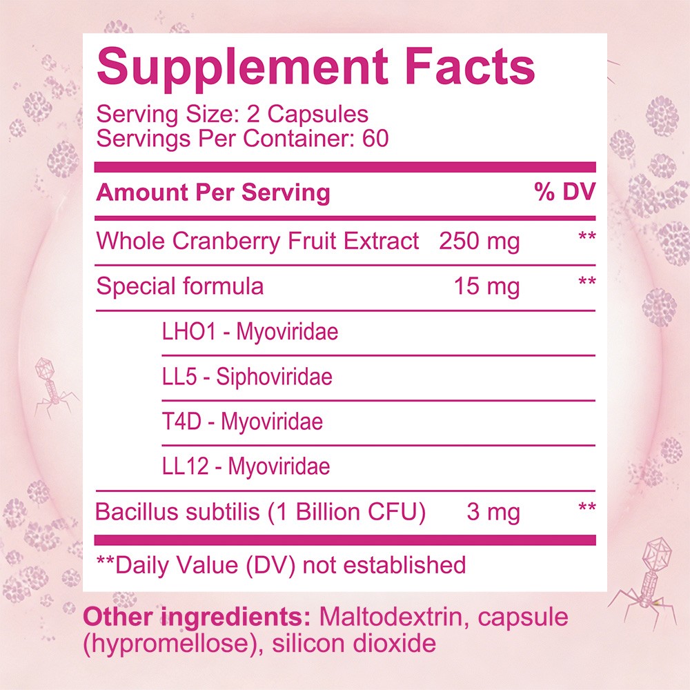 Women’s Vaginal Wellness Probiotic Caps for Vaginal & Urinary Health 30~120 Caps