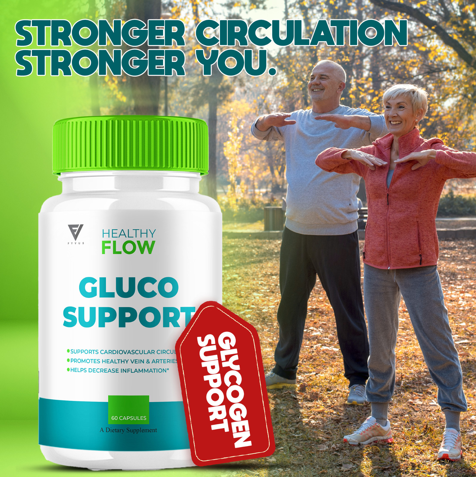(5 Pack) Healthy Flow Gluco Support, HealthyFlow Glycogen Pills (300 Capsules)