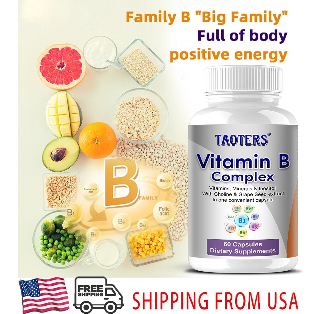 Vitamin B Complex, 60 Capsules With Minerals – High Potency Immune Support