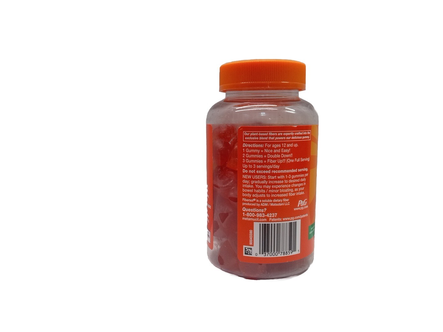Metamucil Fiber Gummies 72 Count, Digestive Health 5g No Sugar Added Exp 05/25