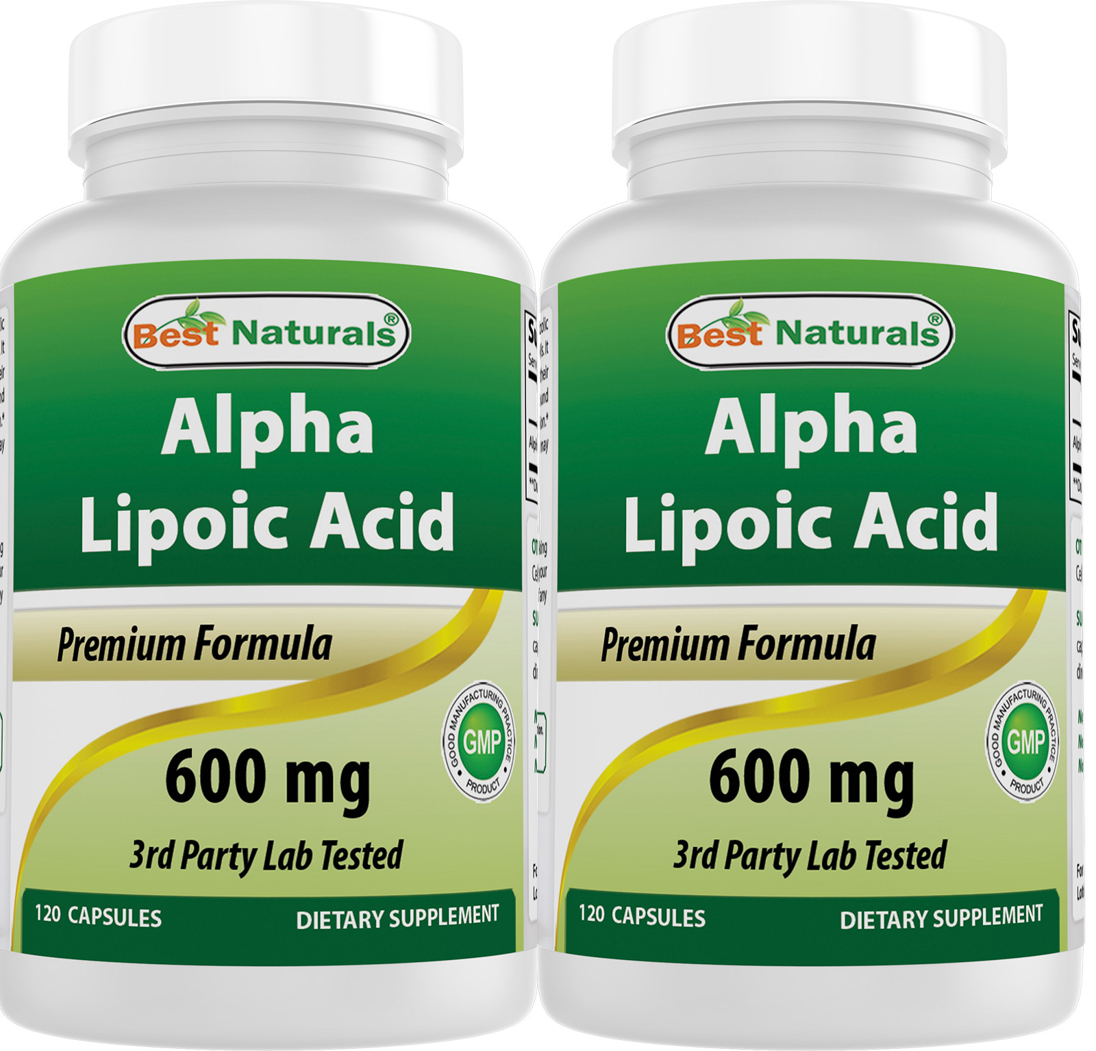 2 Pack Best Naturals alpha lipoic acid 600 mg 120 Count – Powerful Antioxidant