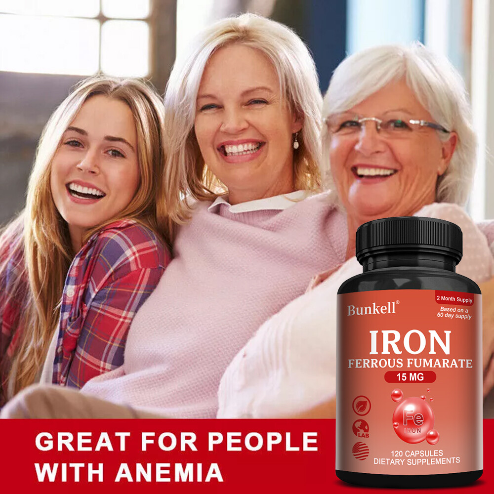 Iron 14mg 30/60/120 Capsules Iron Ferrous Fumarate Quality Supplement