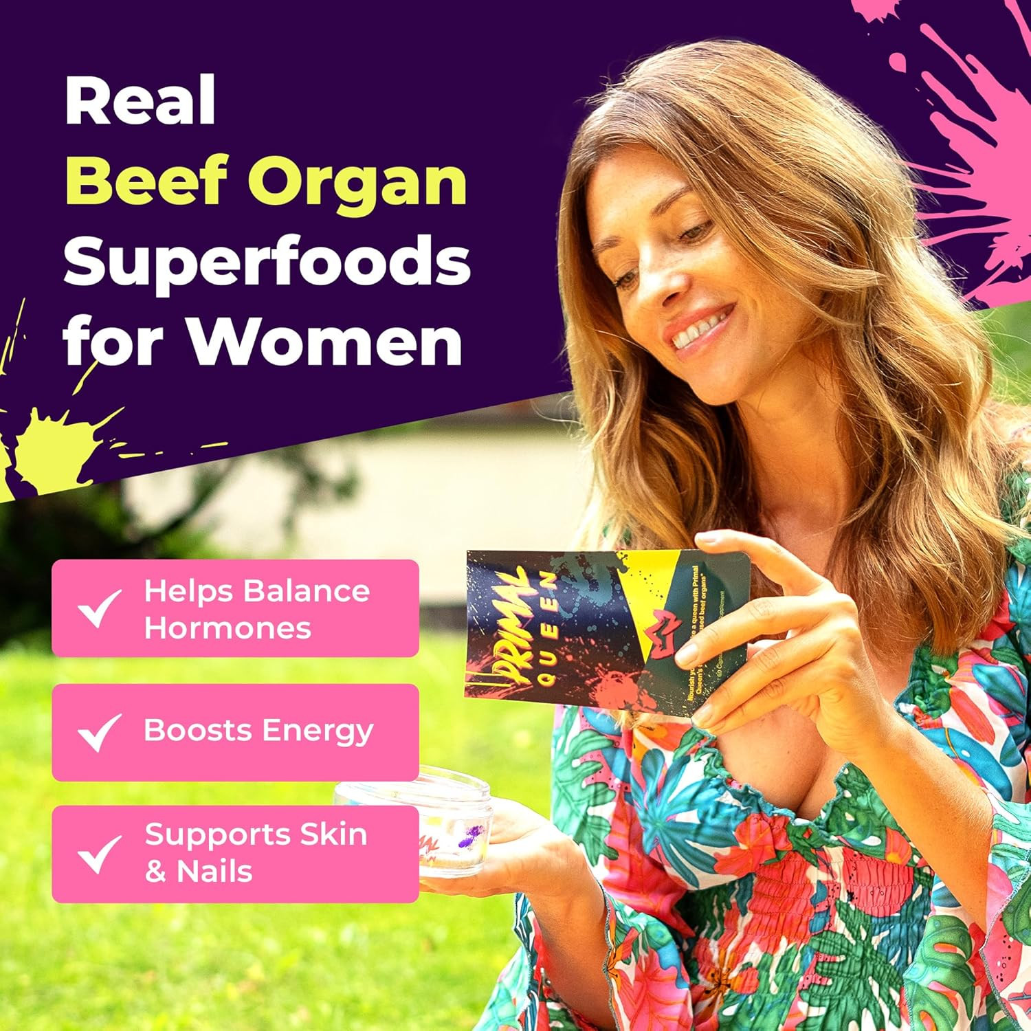 Primal Queen Beef Organ 3-Pk – 6 Organs Hormone & Energy – 90D