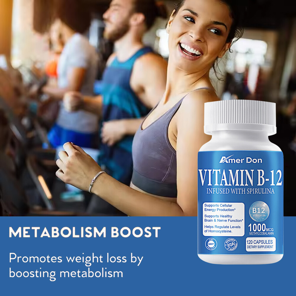 Vitamin B-12 B1,B2,B3,B5,B6,B7,B9-Triple Action 1,000Mcg 120 Capsules Support