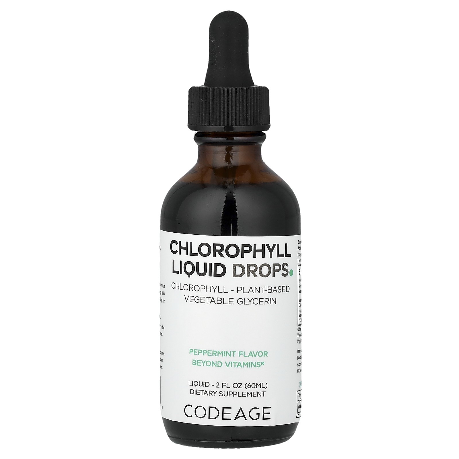 Vegan, Chlorophyll+ Liquid Drops, Peppermint, 50 mg, 2 fl oz (60 ml)