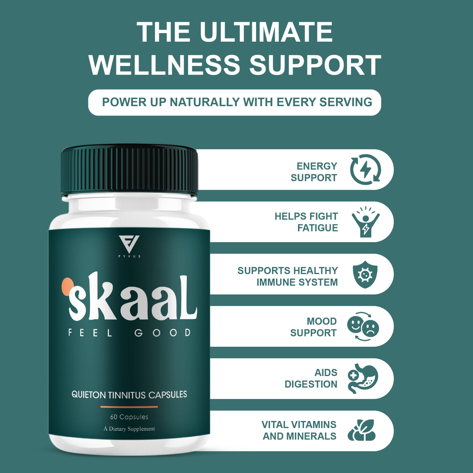 (3 Pack) Skaal Quieton Tinnitus Capsules, Skaal Ear Health Pills (180 Capsules)
