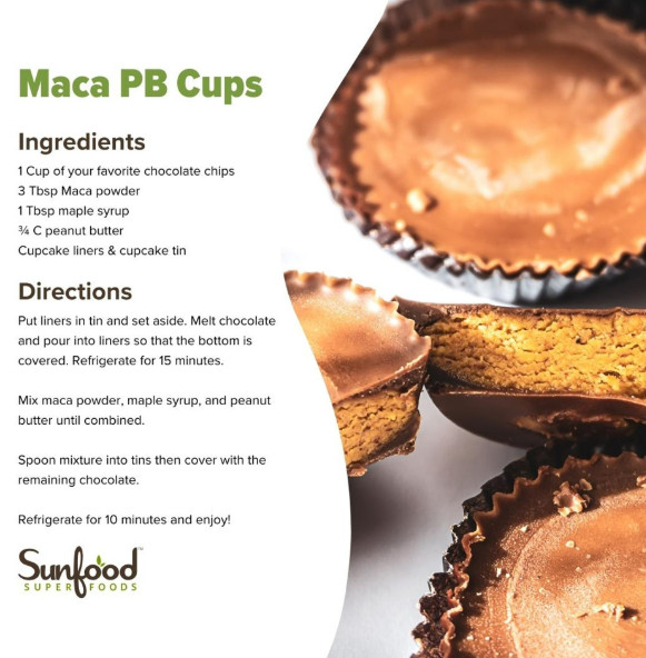 Organic Maca Powder 8oz Sunfood Superfoods For Energy, Hormones & Libido Support