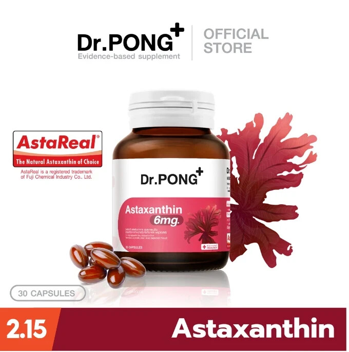 Dr.Pong Natural Astaxanthin 6mg AstaREAL Japan Anti-Aging Supplement Skin Health