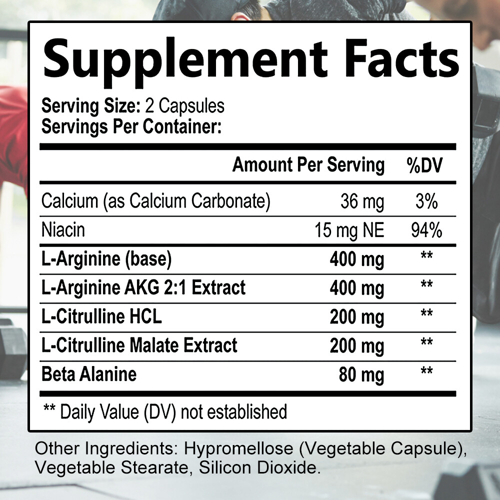 Nitric Oxide Promotes Muscle Growth Workout Recovery No Artificial Flavor