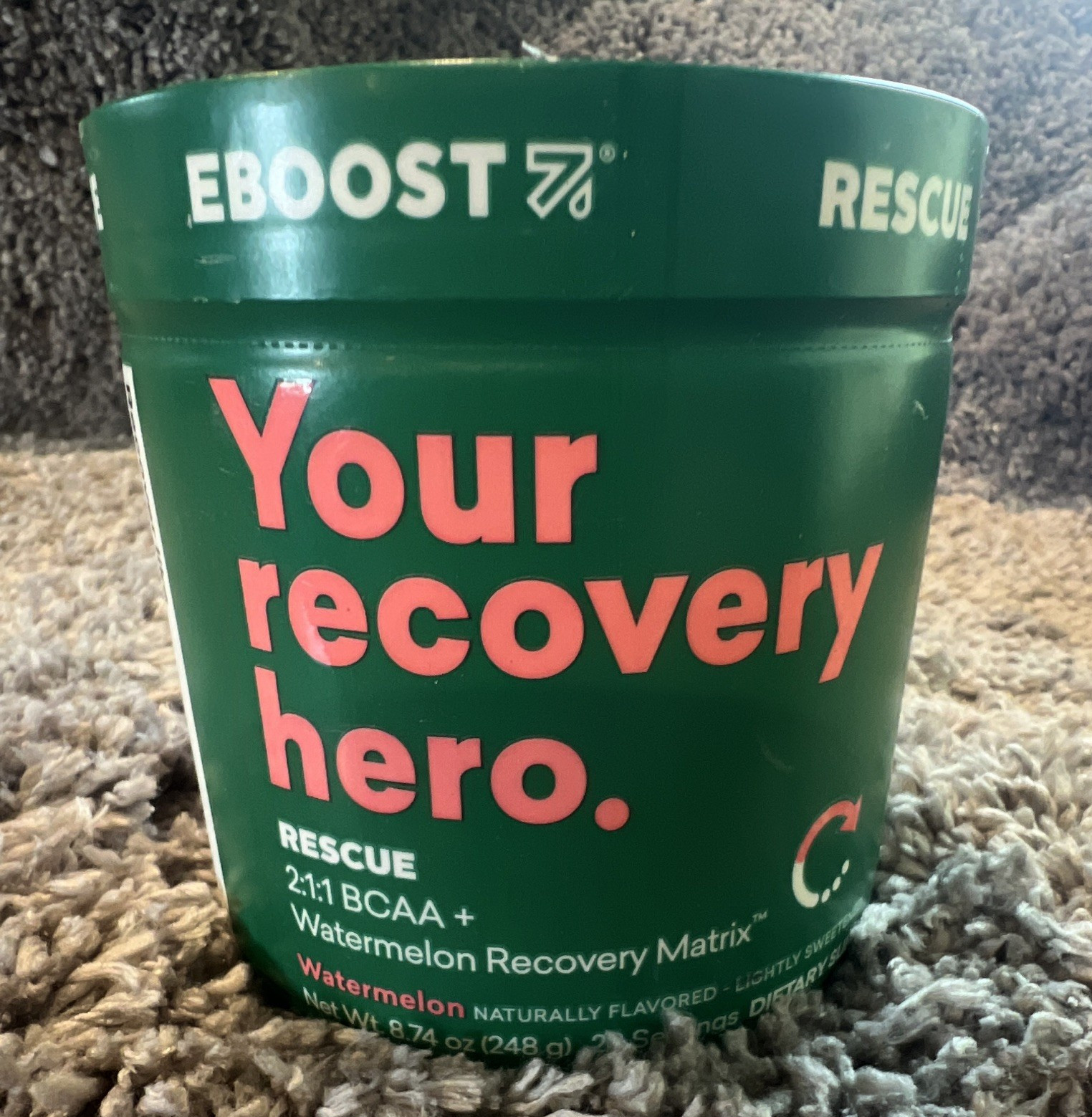 EBOOST Rescue 2:1:1 BCAA+ Recovery Matrix Powder Watermelon 8.74 oz
