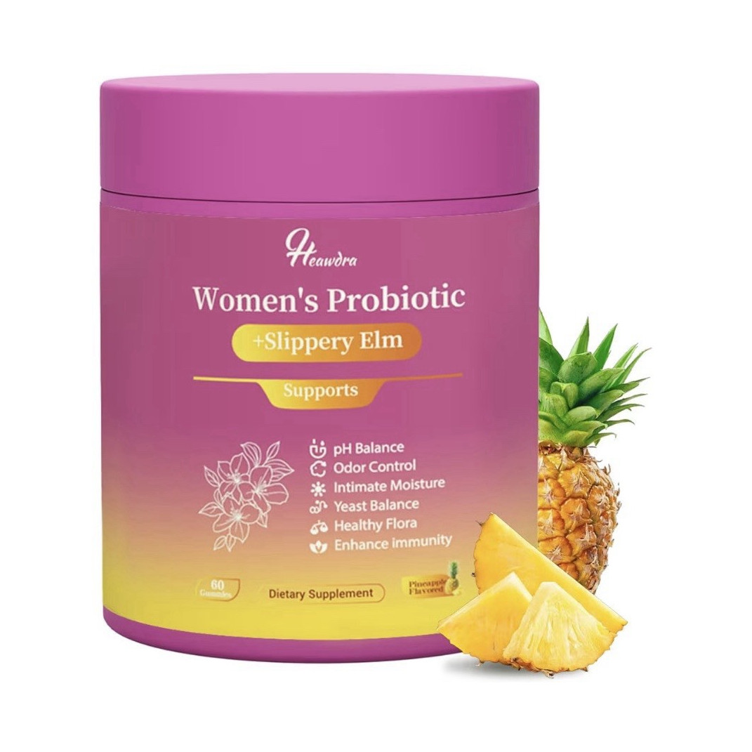Heawdra Women’s Probiotic Gummies w/ Slippery Elm, Pineapple Flavor 60 ct