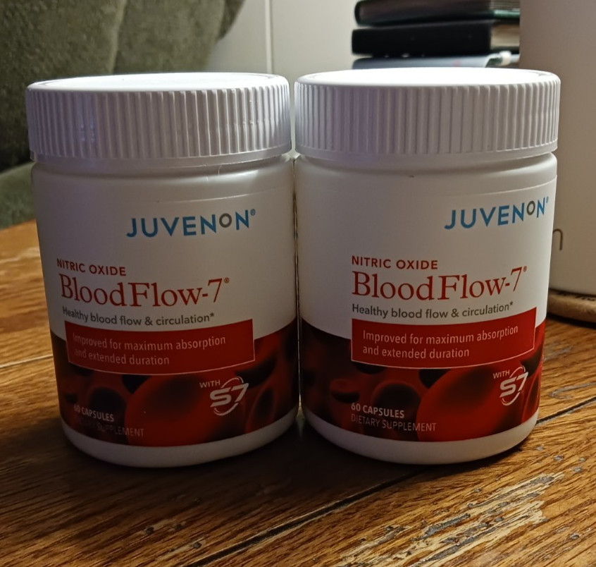 Juvenon Blood Flow-7 Nitric Oxide Supplement – 2 Bottles 60ct – New