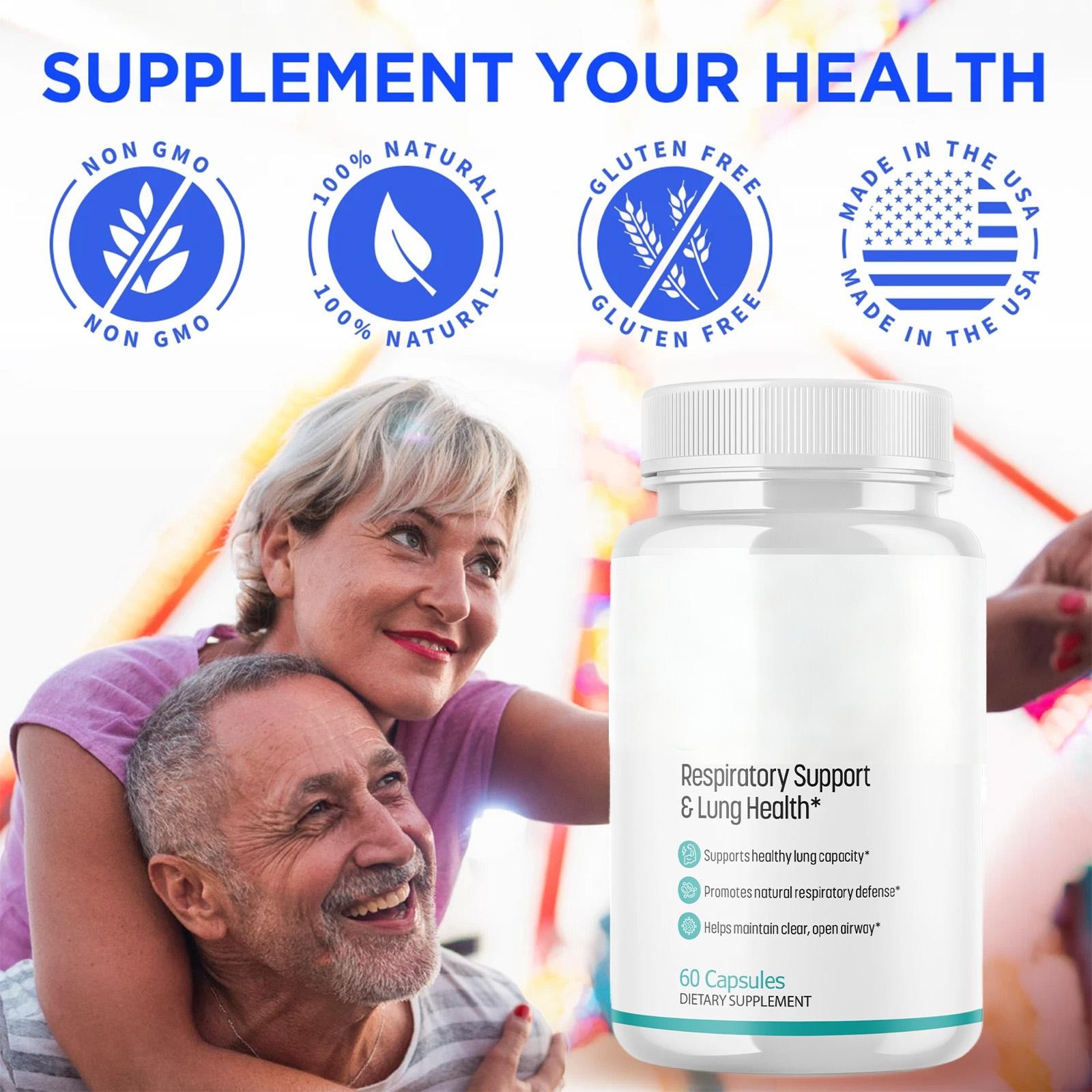 60 Count Daily Herbal Nutrient Capsules, General Respiratory Wellness Dietary