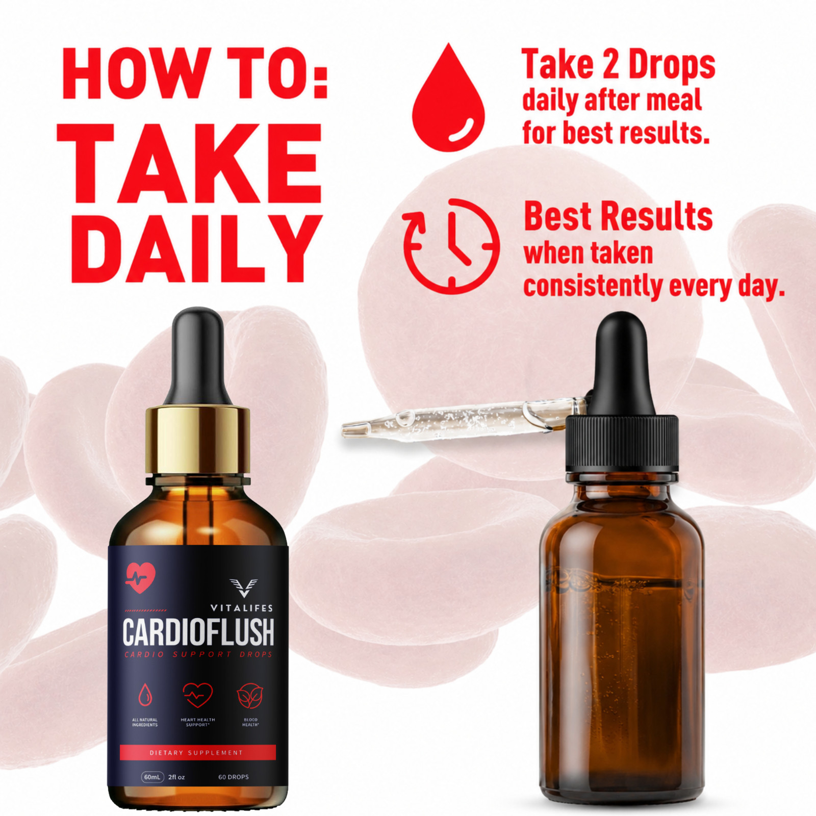 (5 Pack) Cardioflush Blood Health Support Drop Cardio Flush Vitamin 150 Servings
