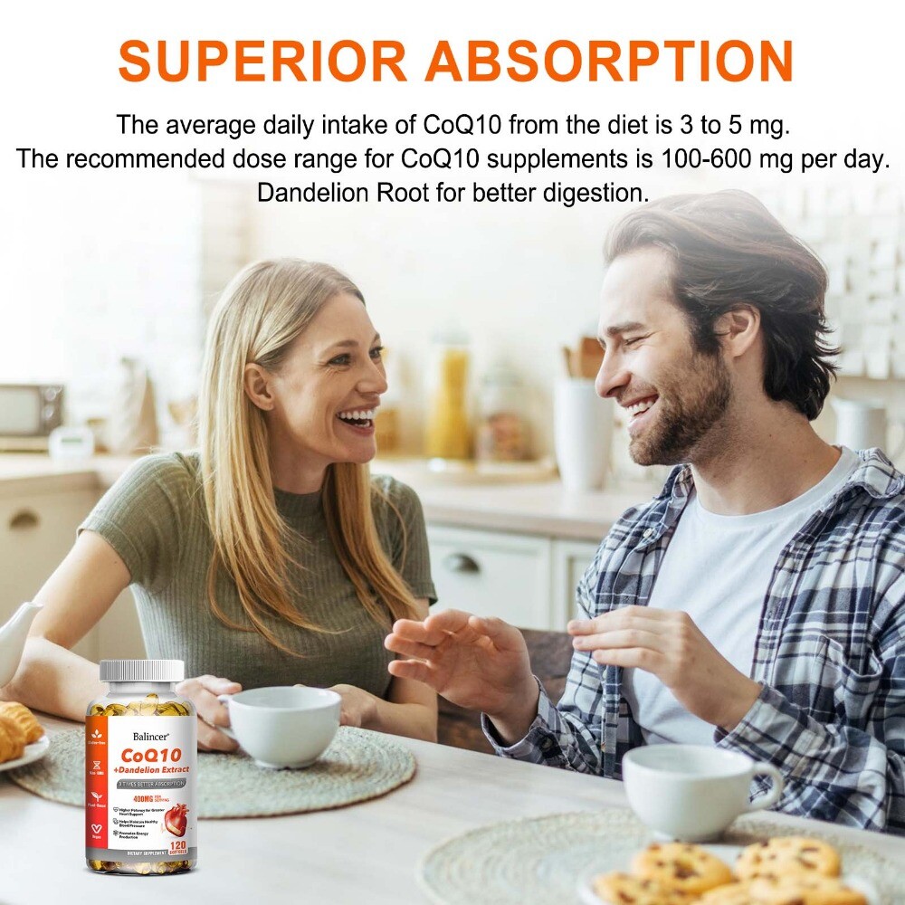 CoQ10 400mg, 120 Capsules, Non-GMO (Coenzyme Q10) Gluten Free/ NON GMO