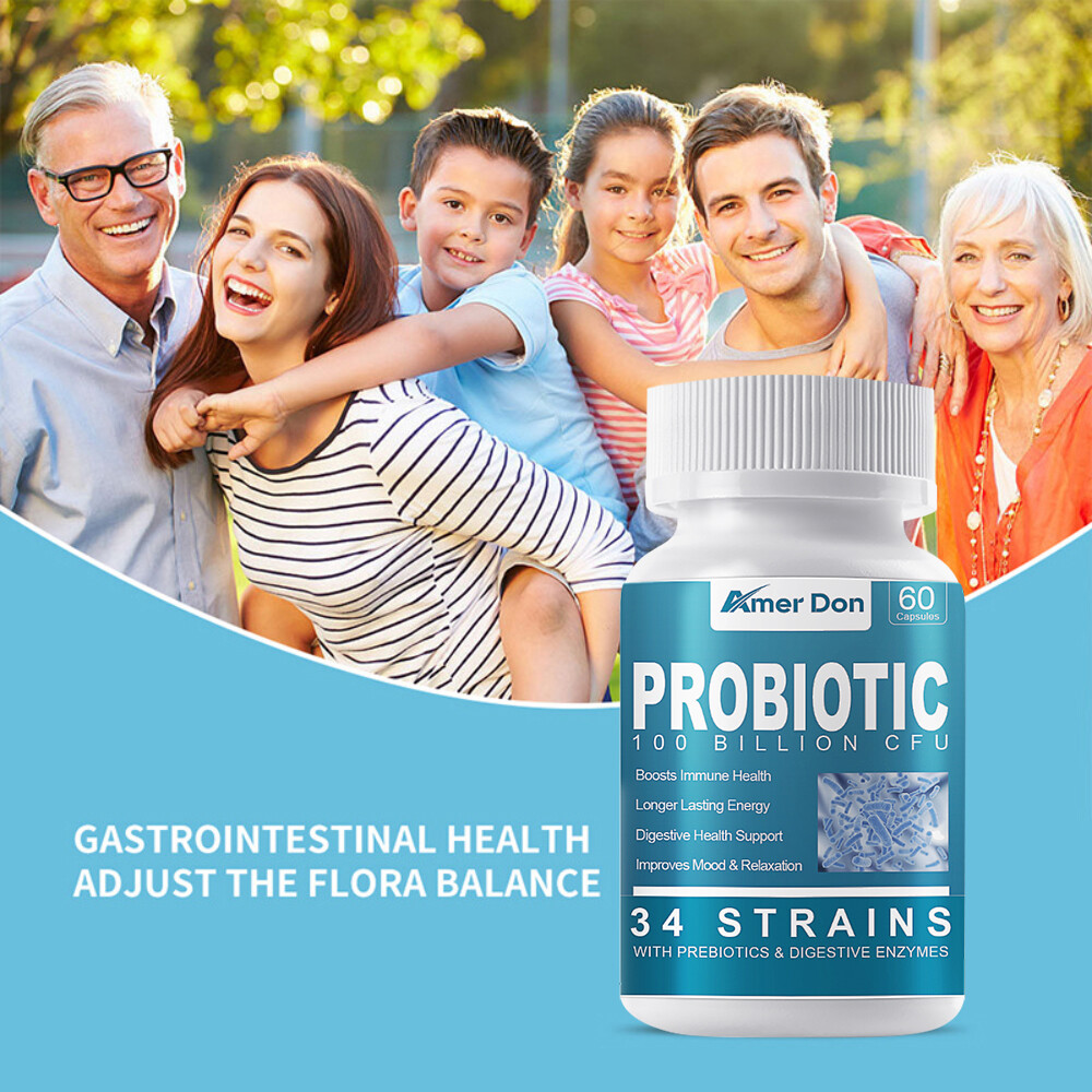 Digestive Enzymes Prebiotic & Probiotics Gas Constipation & Bloating Relief 60pc