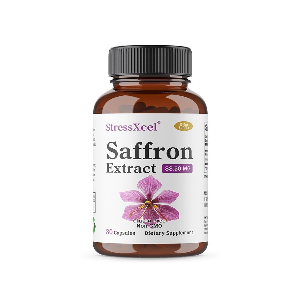 StressXcel Saffron Capsules 88mg,30/60/120Caps Vision Heart Health GMO-Free