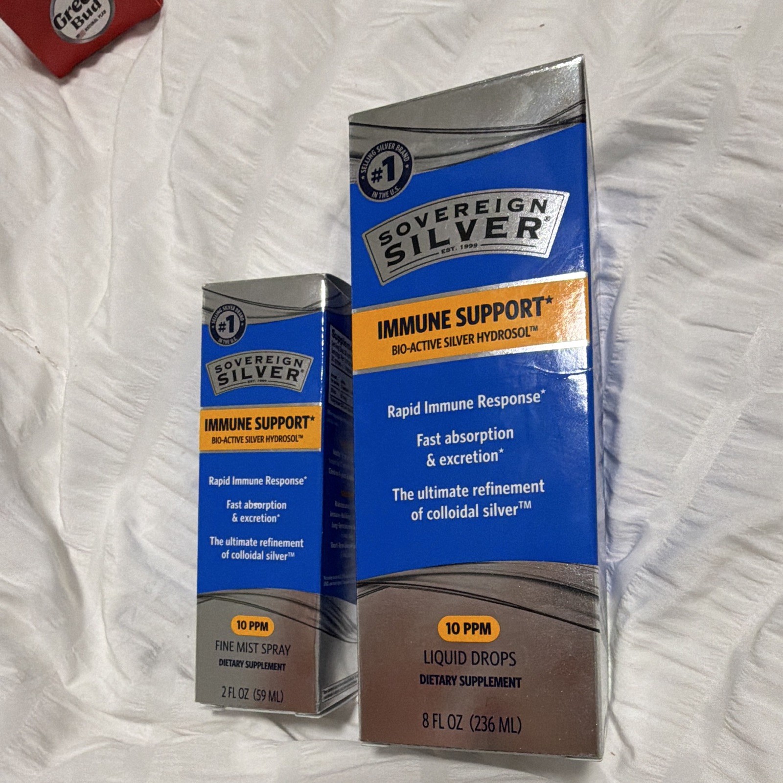 Sovereign Silver Immune Support 10 PPM Liquid Drops 8 fl oz + Spray 2 fl oz