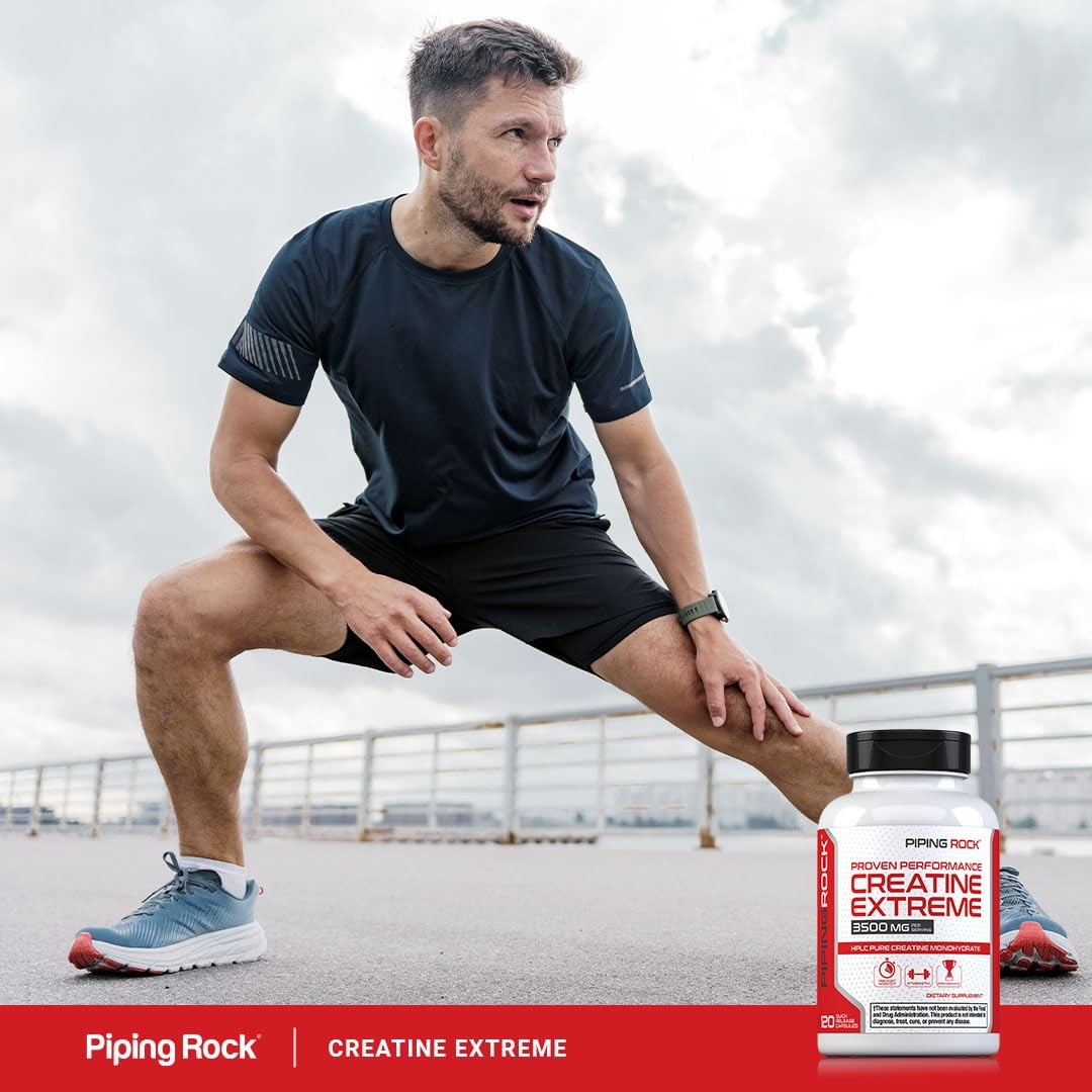 Piping Rock Creatine Monohydrate Capsules | 3500 120 Count (Pack of 1), White
