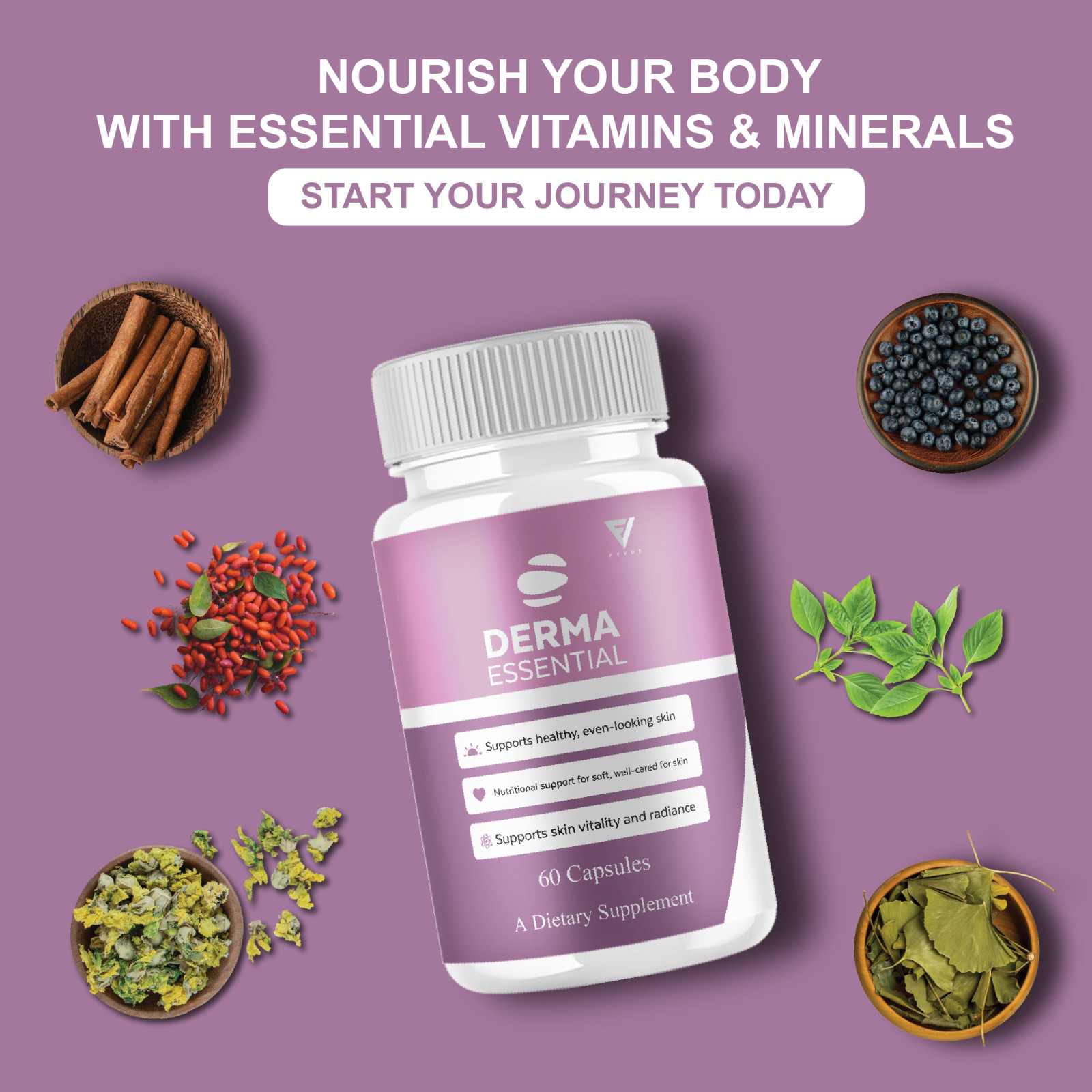 (3 Pack) Derma Essential Capsules, DermaEssential Supplement (180 Capsules)