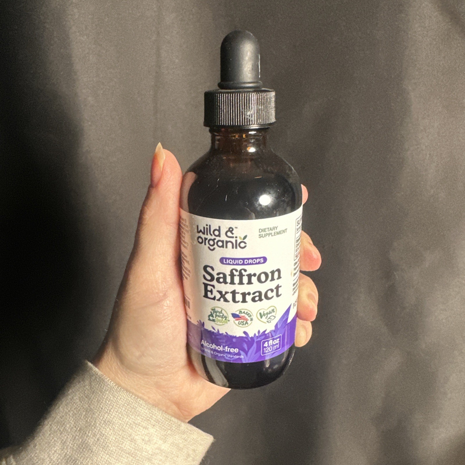 TOP OPEN – NOT USED Wild & Organic Saffron Extract Liquid Drops 4 fl oz