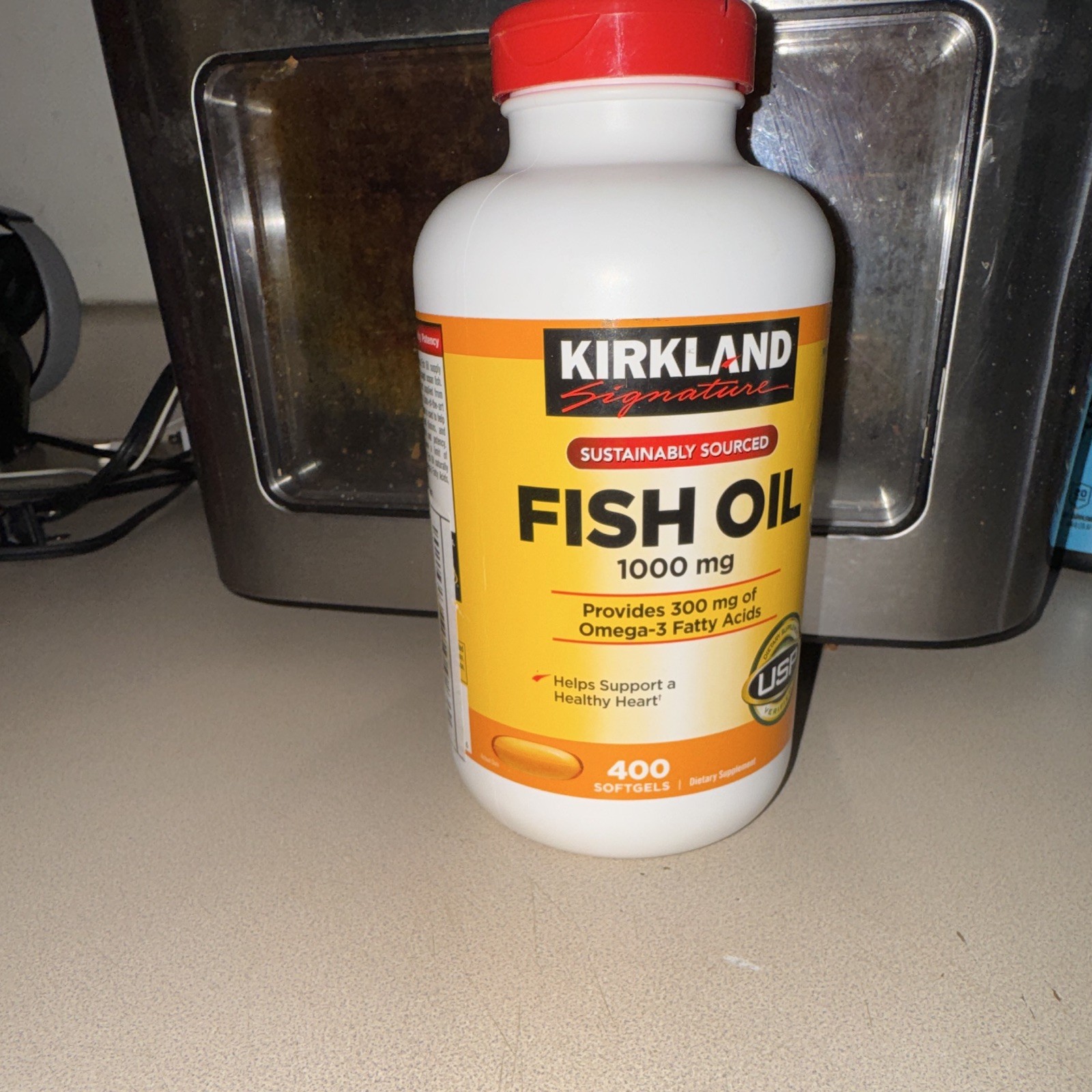 Kirkland Signature Fish Oil 1000mg Omega-3 Heart Health 400 Softgels