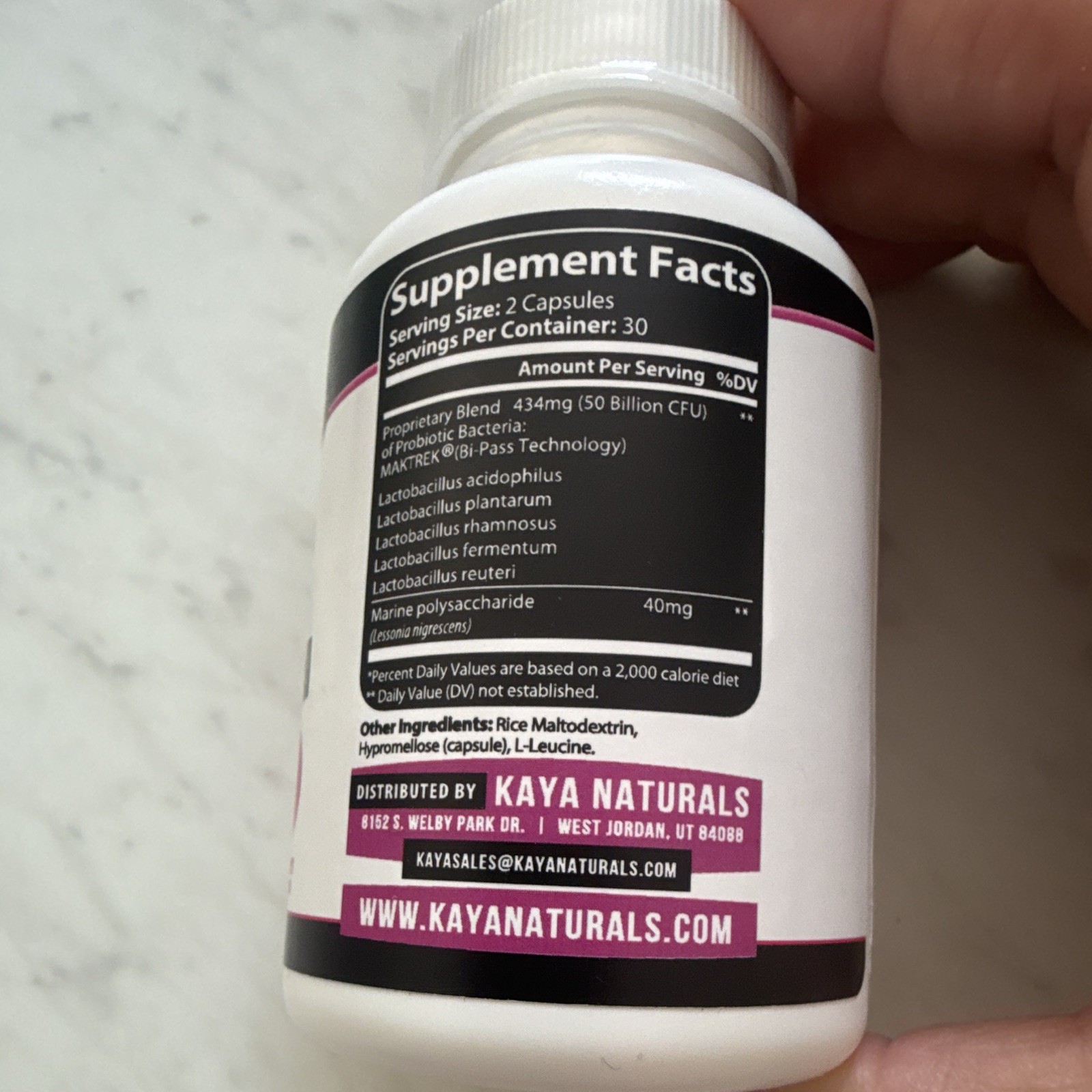 Kaya Naturals Probiotic 50 for Women 50 Billion CFU 60 Caps Exp 02/2027