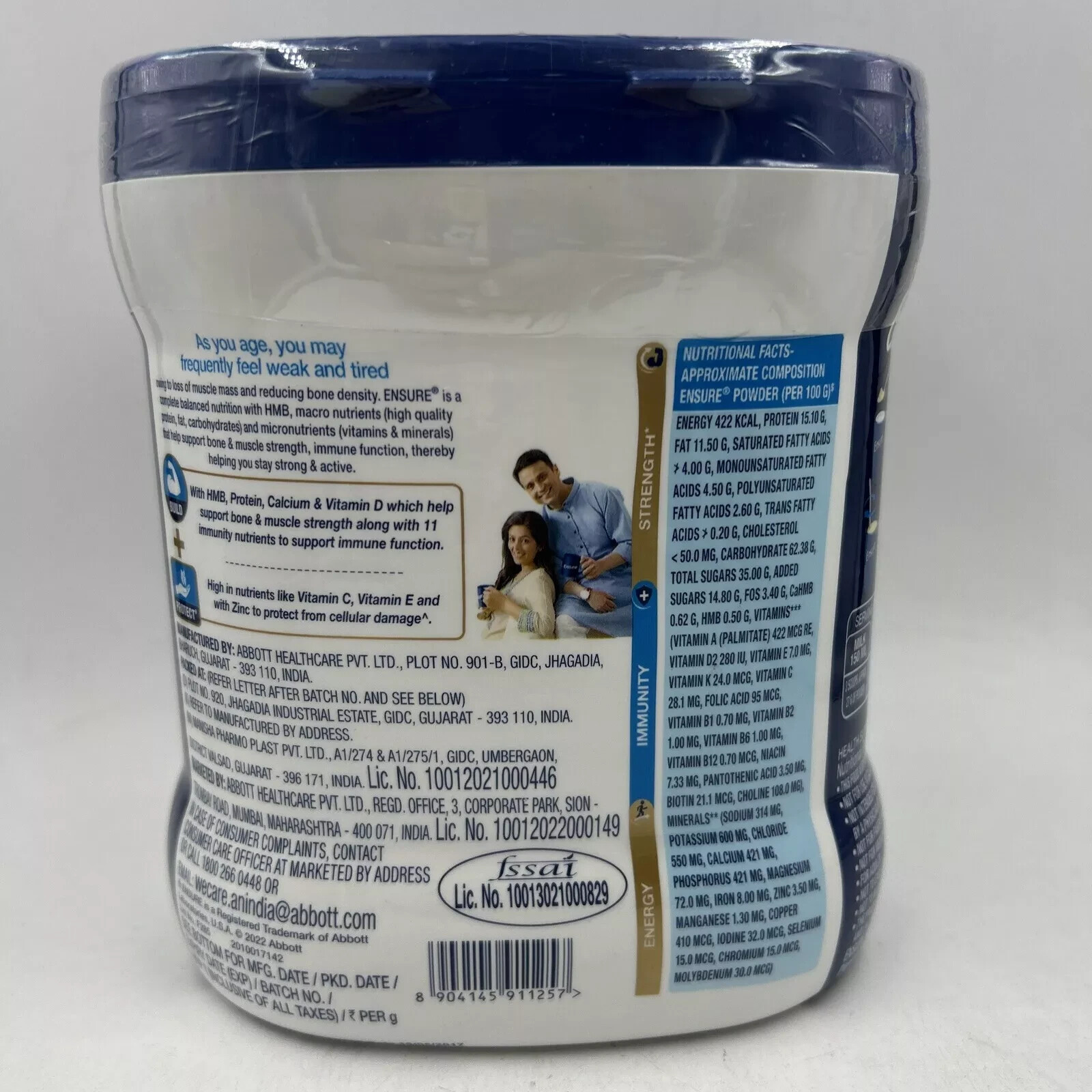 Abbott Ensure Vanilla Drink Powder Dietary Supplement For Adults 375grm, Jar
