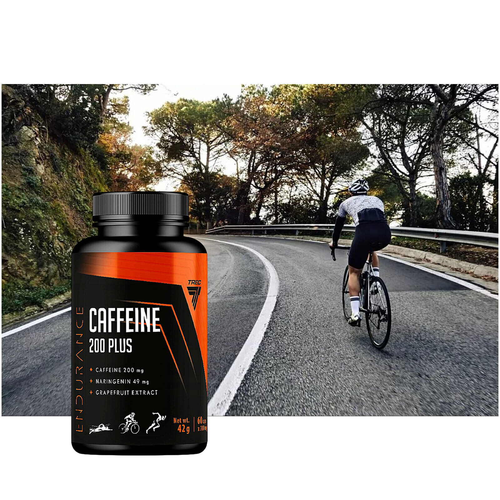 CAFFEINE 200 PLUS – 60-120 Capsules – Caffeine adds energy – relieves fatigue
